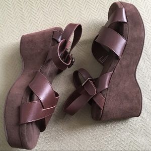 YELLOW BOX Carrie Brown Suede Platforms